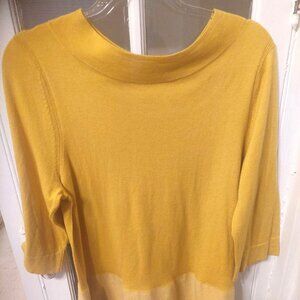 Anthropologie Angel Of The North Mustard Yellow Sweater LN XL